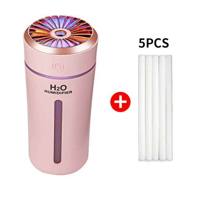 Original Side: 270ml Mini Air Humidifier USB Mist Maker Fogger Aroma Diffuser Car Air Freshener Portable Cup Humidifier with Colorful LED Light