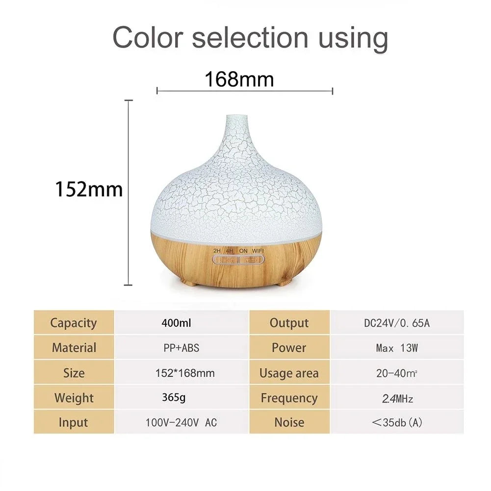 550ml Aroma Humidifier Essential Oil Diffuser Aromatherapy Electric Ultrasonic Cool Mist Maker for Home Remote Control