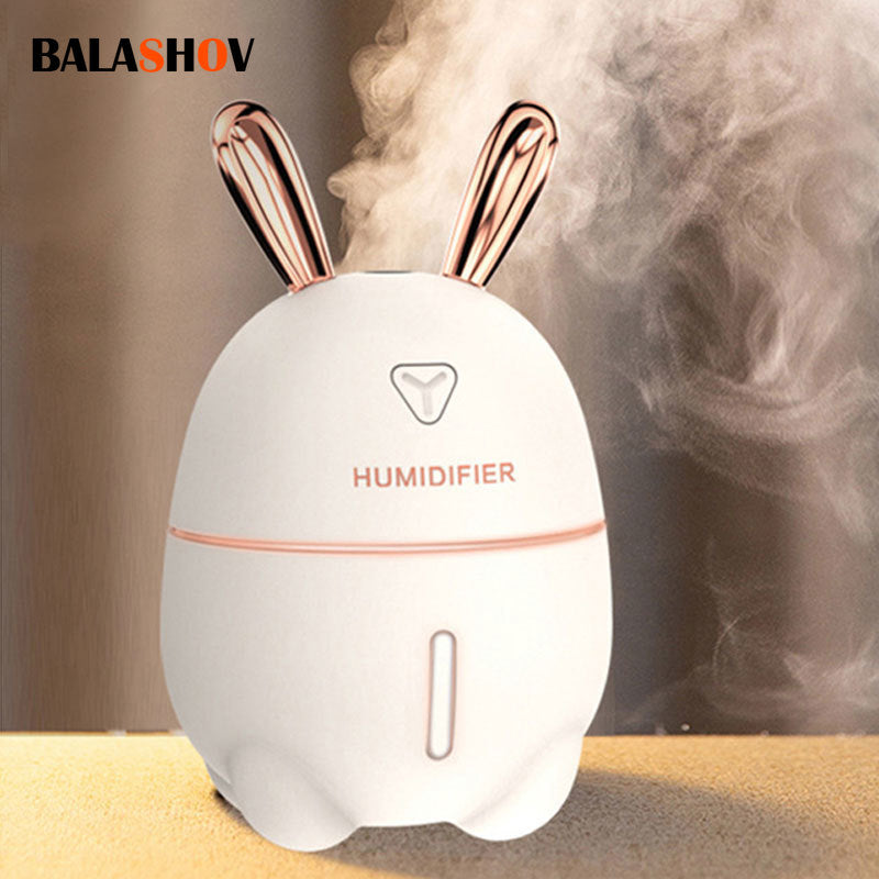Original Side: Mini Air Humidifier  Rabbit USB Aroma Oil Diffuser Colorful Night Light